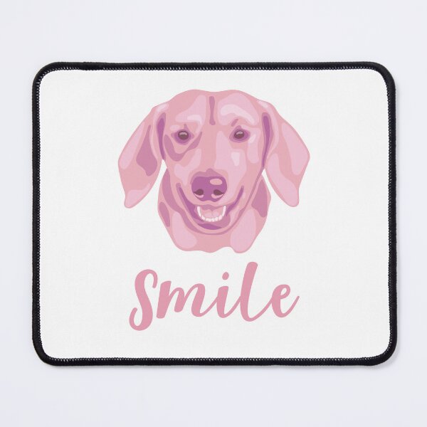 Item preview, DuFauna Pink Dachshund Joyful Smile White 02-0811-01 designed and sold by DuFauna.