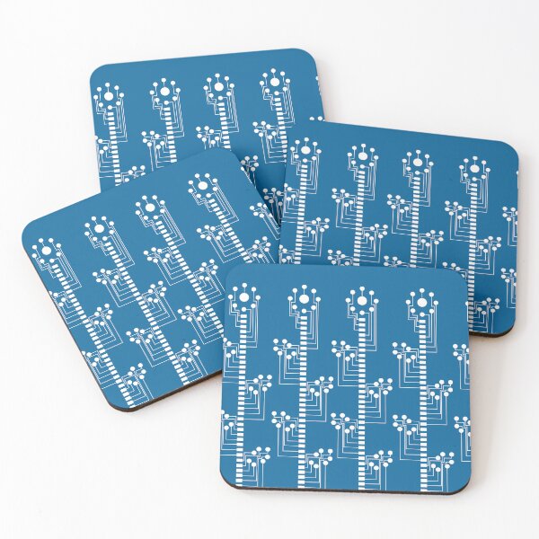 Item preview, Cyber Flowers (white/blue) designed and sold by D-Vogt-Grafik.