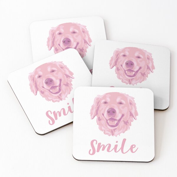 Item preview, DuFauna Pink Golden Retriever Joyful Smile White 02-0811-01 designed and sold by DuFauna.