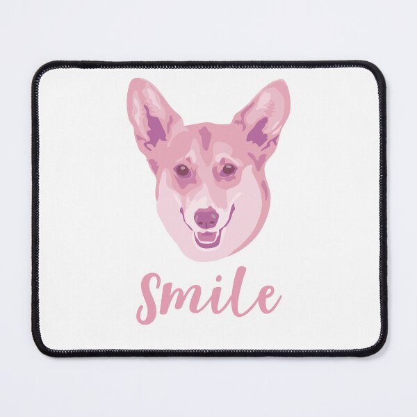 Item preview, DuFauna Pink Corgi Joyful Smile White 02-0811-01 designed and sold by DuFauna.