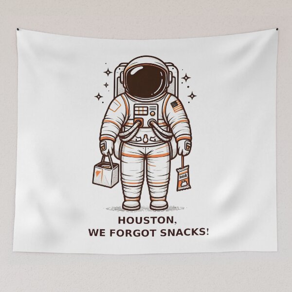 Item preview, Houston, We Forgot Snacks! designed and sold by Dungeon-Depot.