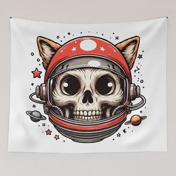 Item preview, cat skull: The Feline Astronaut designed and sold by Designowner.