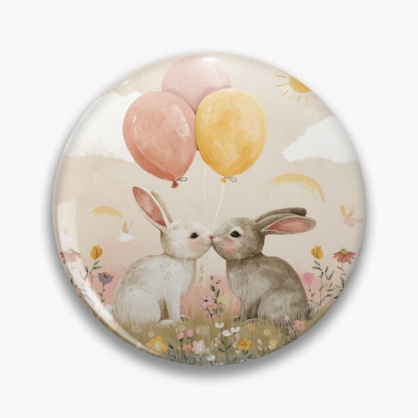 Item preview, Boho balloons flower meadow with bunny friends designed and sold by FlowersColorful.