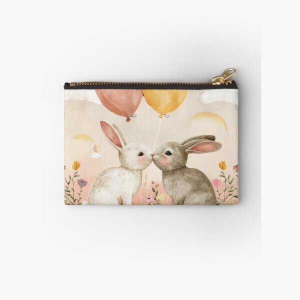 Item preview, Boho balloons flower meadow with bunny friends designed and sold by FlowersColorful.