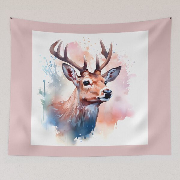 Item preview, Deer Portrait #4 - Wildlife Watercolor designed and sold by CowBonBon.