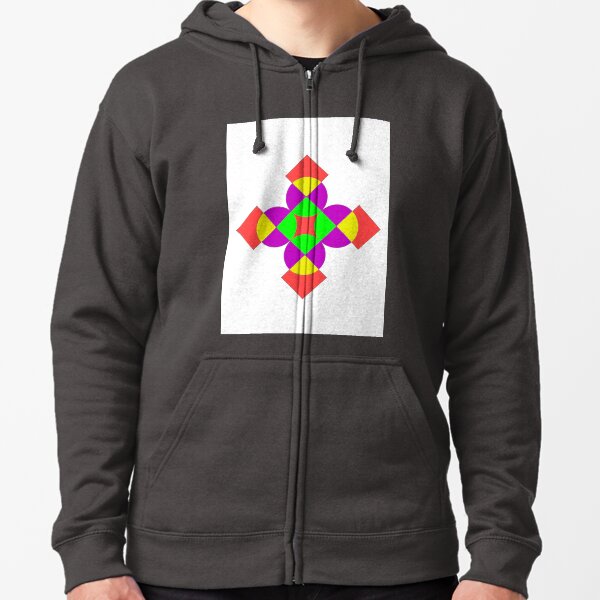 SQUARES AND CIRCLES Zipped Hoodie