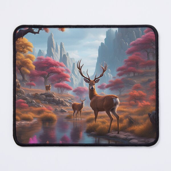 Item preview, Enchanting Wildernes Deer in a Colorful Landscape designed and sold by MoriFantasy.