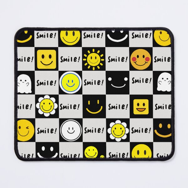 smile face, check pattern