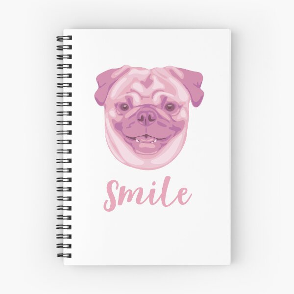 Item preview, DuFauna Pink Pug Joyful Smile White 02-0811-01 designed and sold by DuFauna.