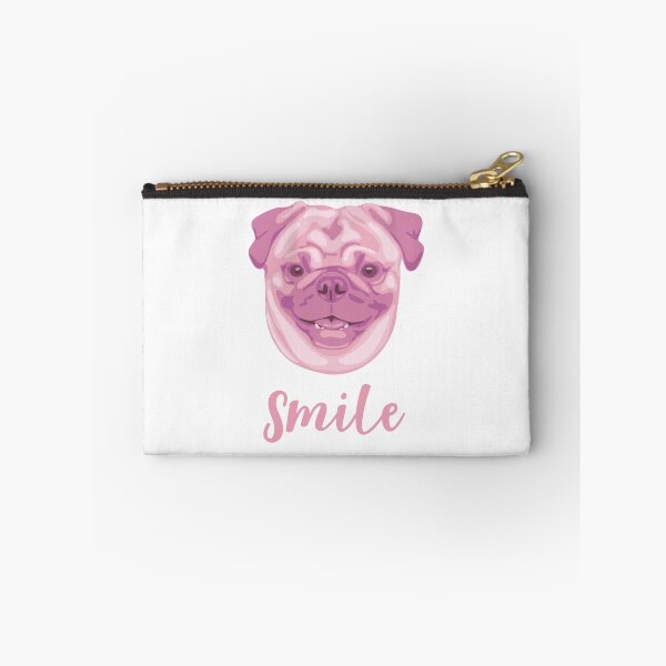 Item preview, DuFauna Pink Pug Joyful Smile White 02-0811-01 designed and sold by DuFauna.