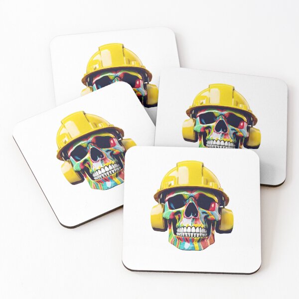 Item preview, Blue Collar Worker Colorful Skull in Hard Hat designed and sold by gillys.