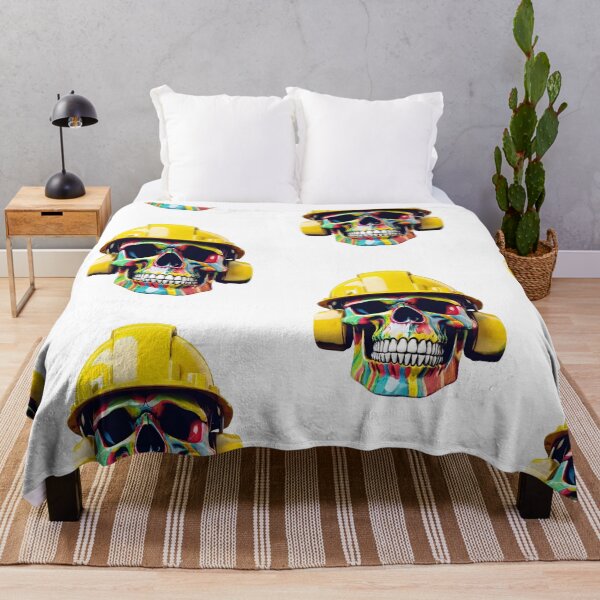 Item preview, Blue Collar Worker Colorful Skull in Hard Hat designed and sold by gillys.