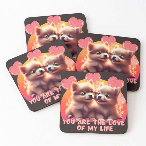 Item preview, Cute puppies in love and quote - you are the love of my life designed and sold by All-About-Life.