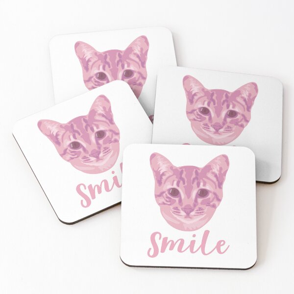 Item preview, DuFauna Pink Cat Joyful Smile White 02-0811-01 designed and sold by DuFauna.