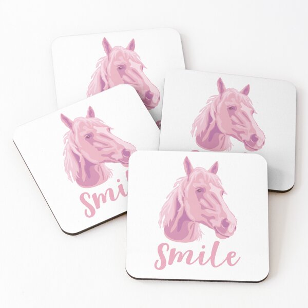 Item preview, DuFauna Pink Horse Joyful Smile White 02-0811-01 designed and sold by DuFauna.