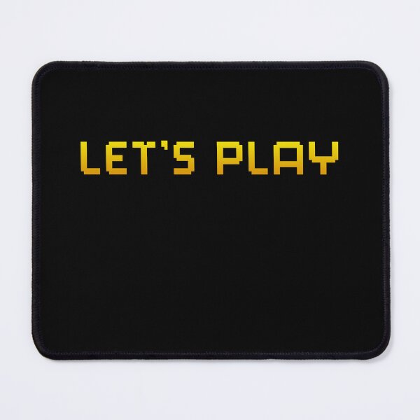 Item preview, Let's play gamer minimalistic text - pixelated yellow font designed and sold by ArtstyleAlchemy.