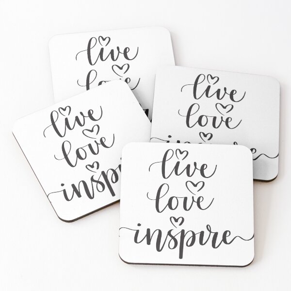 Item preview, Live, love, inspire cute calligraphy design designed and sold by Funky  Fibers.