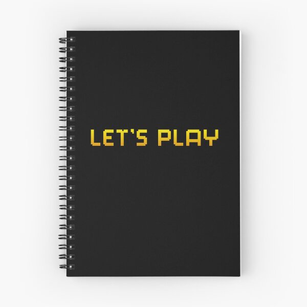 Item preview, Let's play gamer minimalistic text - pixelated yellow font designed and sold by ArtstyleAlchemy.