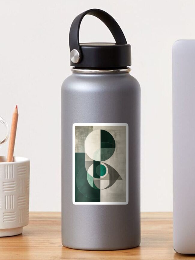 Thumbnail 1 of 3, Sticker, Abstract Contours Collection #4 - Bauhaus Geometry designed and sold by EtherealEchoes.