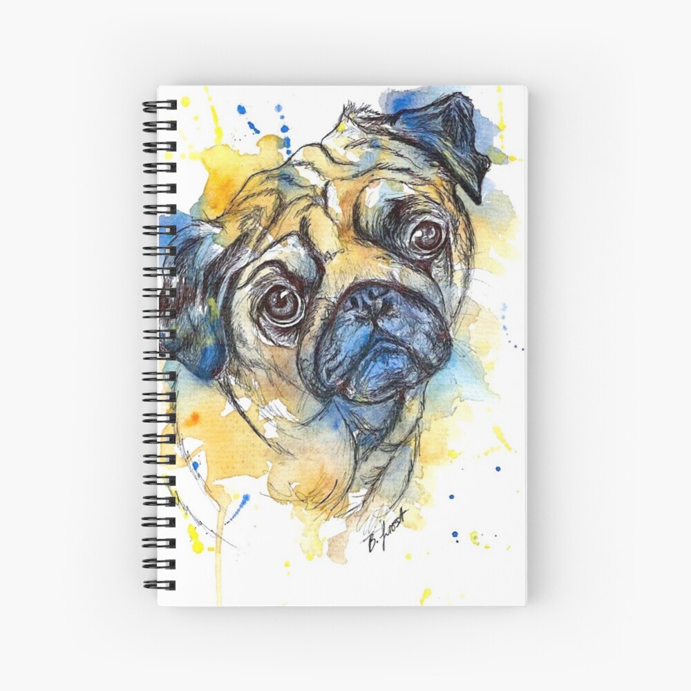 Colourful Pug Spiral Notebook