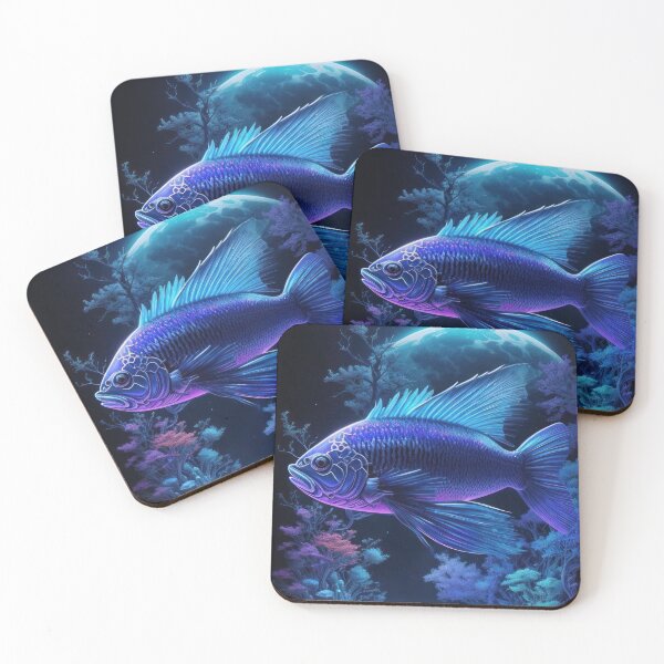 Item preview, Neon Dreams: Lucky Silver Fish Fantasy designed and sold by PING 999 STUDIO.