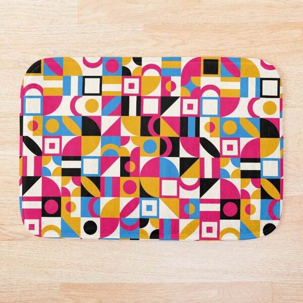Item preview, Neon Pink, Blue and Yellow Squares Abstract Pattern designed and sold by Zuriezuart.