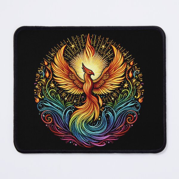 Vista previa del artículo con la obra «Phoenix-Creando un arco iris que surge de las cenizas», diseñado y vendido por DesignAnother.
