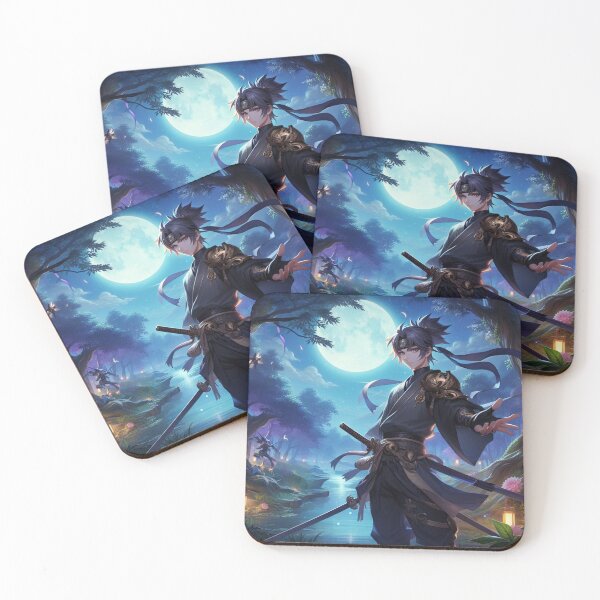 Item preview, Anime Ninja Warrior in the moonlight designed and sold by Mandyg28.