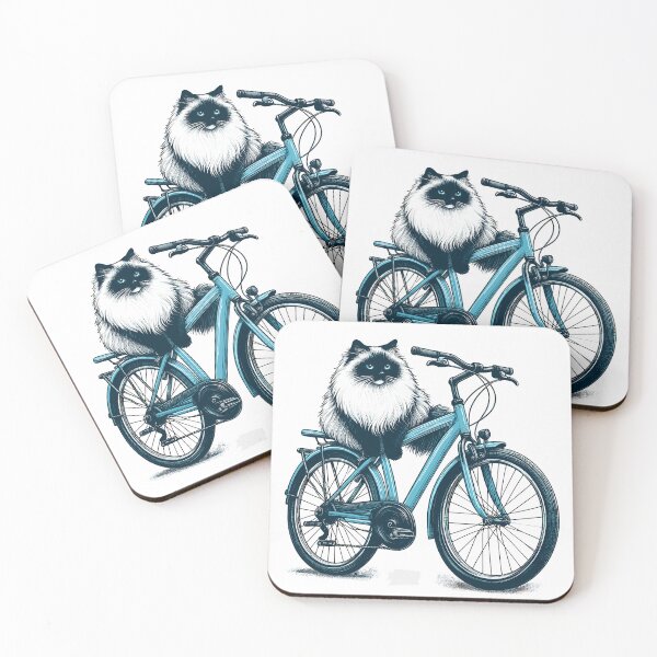 Item preview, Ragdoll Cat On A Bicycle designed and sold by MerchBySabby.