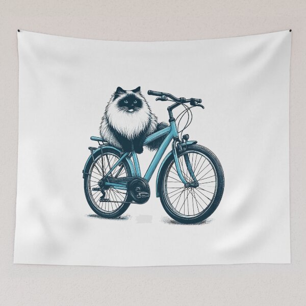 Item preview, Ragdoll Cat On A Bicycle designed and sold by MerchBySabby.