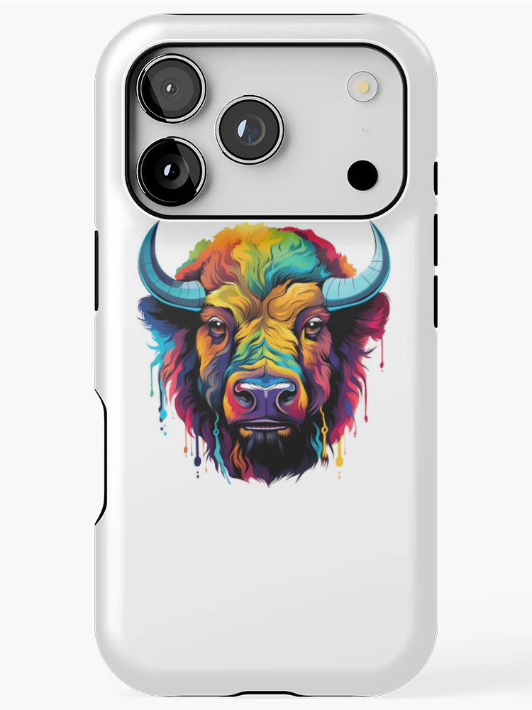 Thumbnail 1 of 4, iPhone Case, Colorful Bison designed and sold by StickerStyleHub.