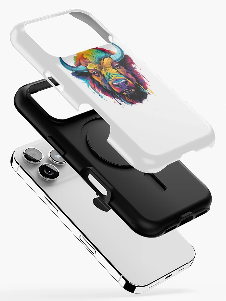 Thumbnail 2 of 4, iPhone Case, Colorful Bison designed and sold by StickerStyleHub.