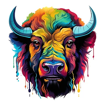 Artwork thumbnail, Colorful Bison by StickerStyleHub