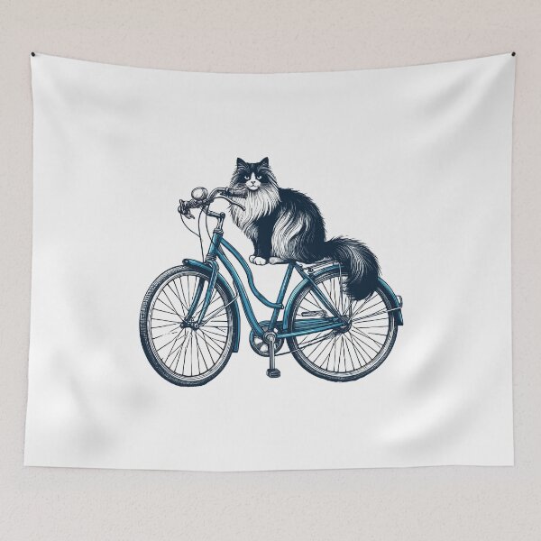 Item preview, Ragdoll Cat On A Bicycle designed and sold by MerchBySabby.