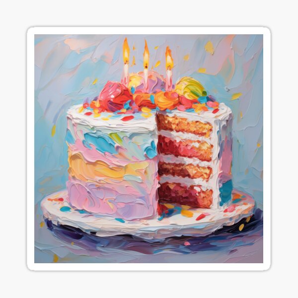 Item preview, Impasto Collection - Birthday Cake Painting designed and sold by PrincessaCharms.