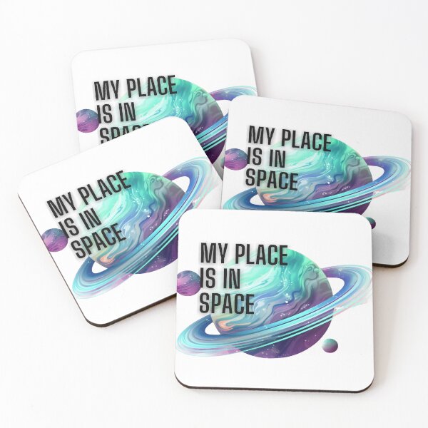 Item preview, drawing of a planet with an inscription My place is in space designed and sold by Vilemo.
