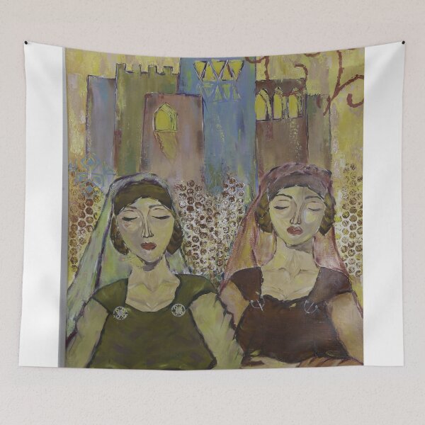 Item preview, Colorful Oriental Art Scene, Dreamy women with building background designed and sold by ArtBySamTah.