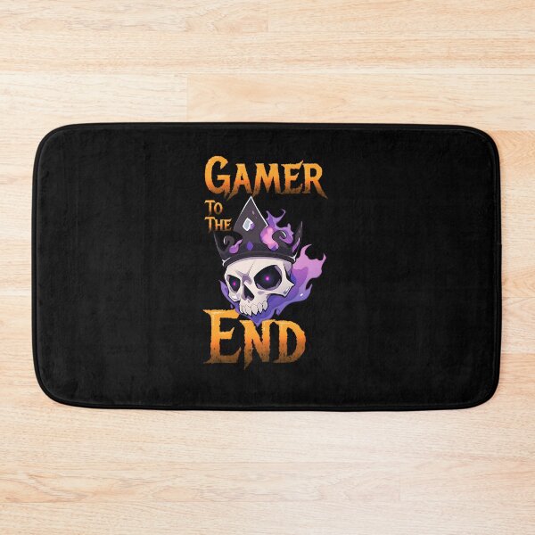Item preview, Gamer To The End Smoking Skull Gold Text Shirt Design by Zeesdesign on Redbubble designed and sold by ZEESDESIGN.