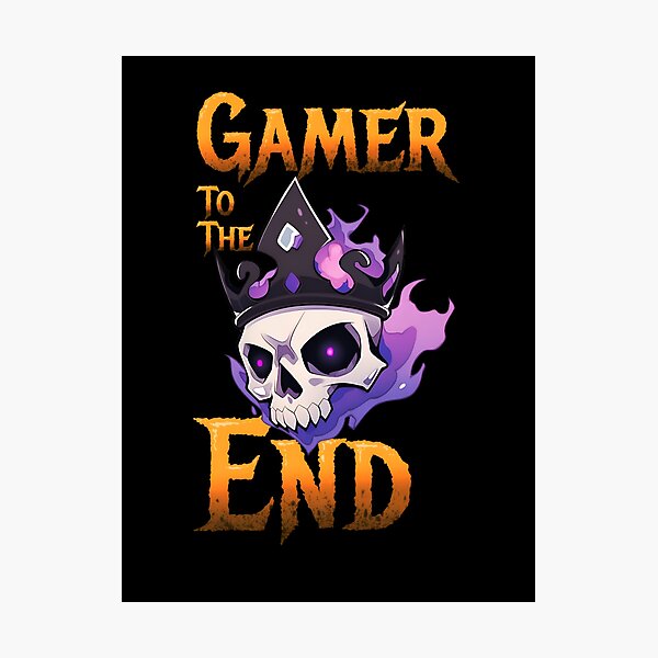 Item preview, Gamer To The End Smoking Skull Gold Text Shirt Design by Zeesdesign on Redbubble designed and sold by ZEESDESIGN.