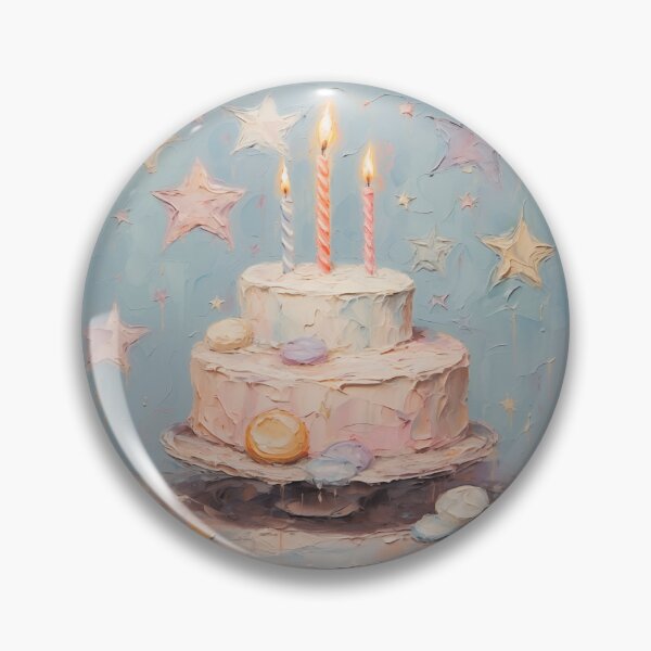 Item preview, 3rd Birthday/30th Birthday Impasto Style Cake designed and sold by PrincessaCharms.