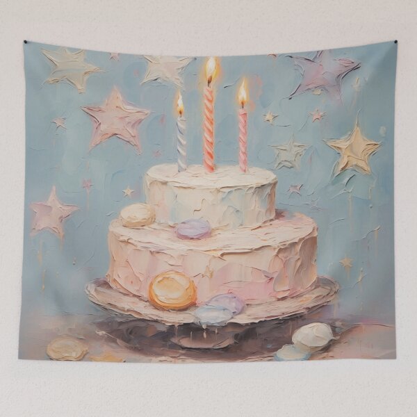 Item preview, 3rd Birthday/30th Birthday Impasto Style Cake designed and sold by PrincessaCharms.