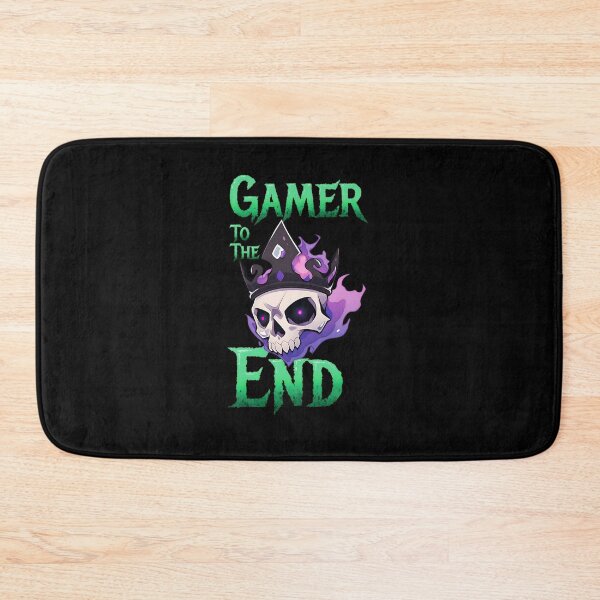 Item preview, Gamer to The End Smoking Skull Mint Green Text Shirt Design by Zeesdesign on Redbubble designed and sold by ZEESDESIGN.