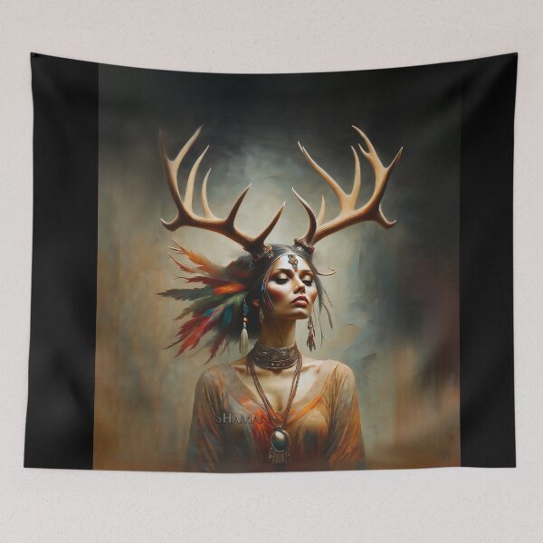 Item preview, SHAMAN, Indian, It's Time, deer , Freedom, moon designed and sold by CrisMor-Art.