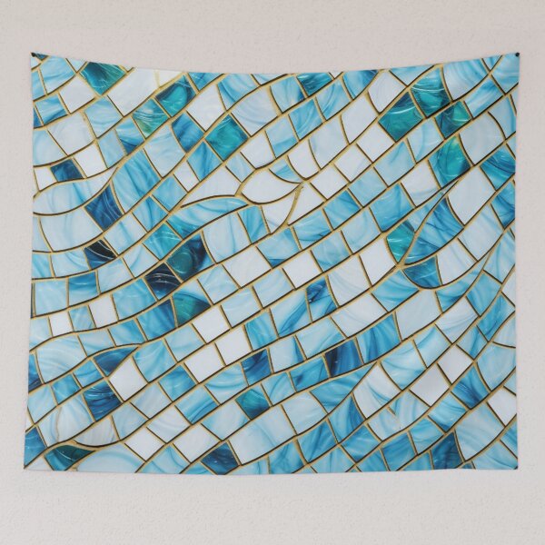 Item preview, White Blue Ceramic Tile designed and sold by GrinGalore.