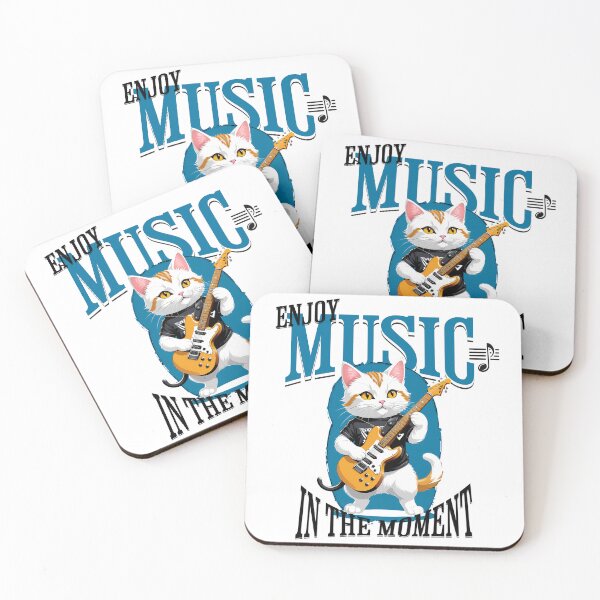 Item preview, Feline Melodies: Cats with Guitar in Retro Digital Art designed and sold by Artedig.