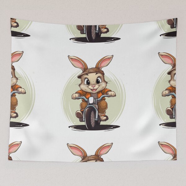 Aperçu de l'œuvre Joyeuse balade à vélo en forme de lapin créée et vendue par TheShadowD.