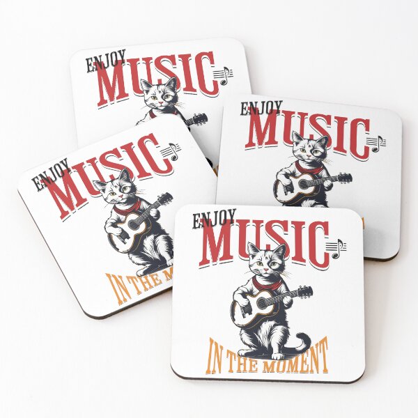 Item preview, Feline Songs: Retro Digital Art with Cats and Guitars designed and sold by Artedig.