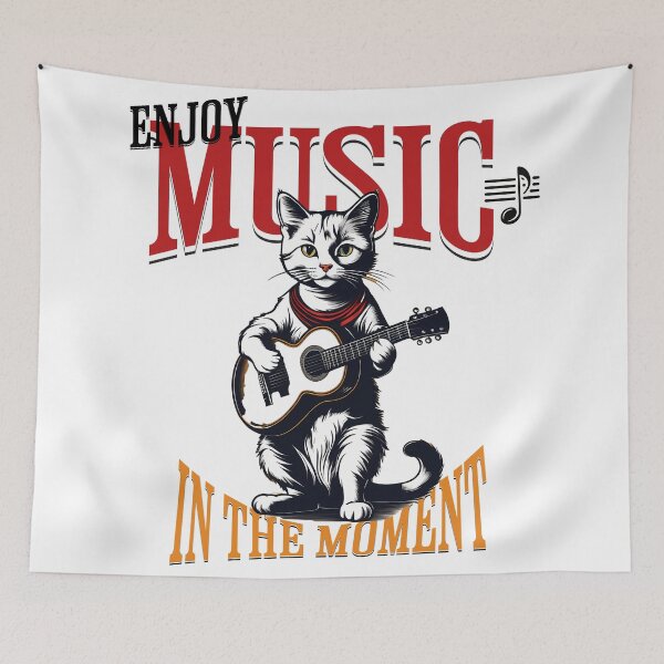 Item preview, Feline Songs: Retro Digital Art with Cats and Guitars designed and sold by Artedig.