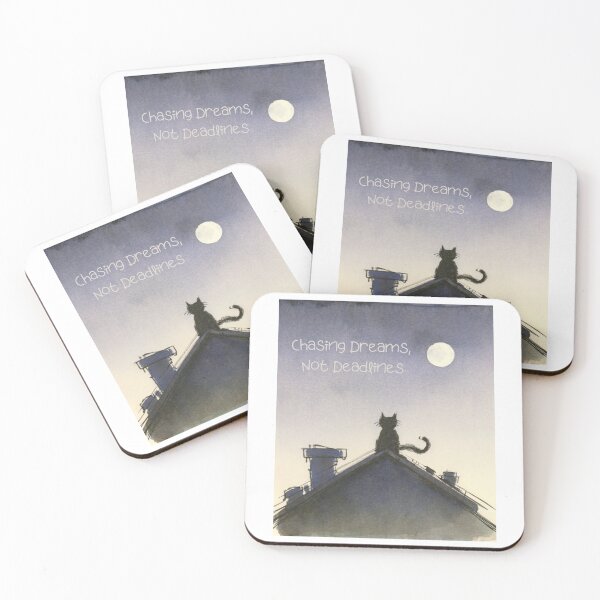 Item preview, Chasing dreams not deadlines - for dream followers and cat lovers designed and sold by StalmaskyArt.