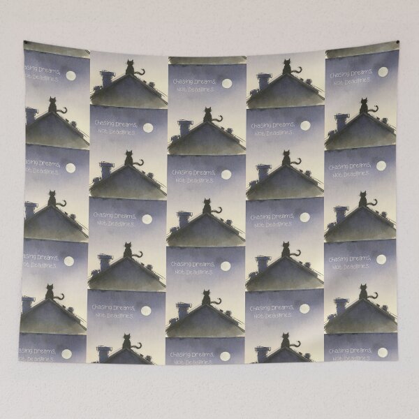 Item preview, Chasing dreams not deadlines - for dream followers and cat lovers designed and sold by StalmaskyArt.